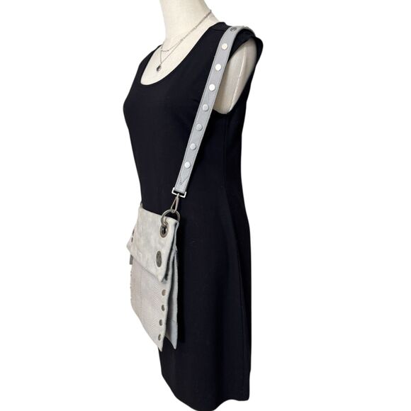 Hammitt Montana Reversible Pewter Nubuck Snake Crossbody Silver - Picture 16 of 16